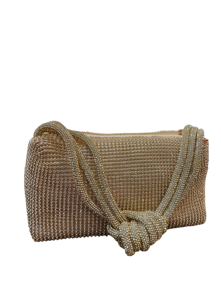 Knotted Mesh Rhinestone Handbag