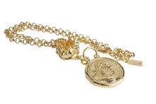 Load image into Gallery viewer, Monnaluna Roman Coin Necklace with Crown Ring
